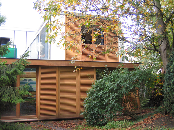 extension bois avec toit terrasse